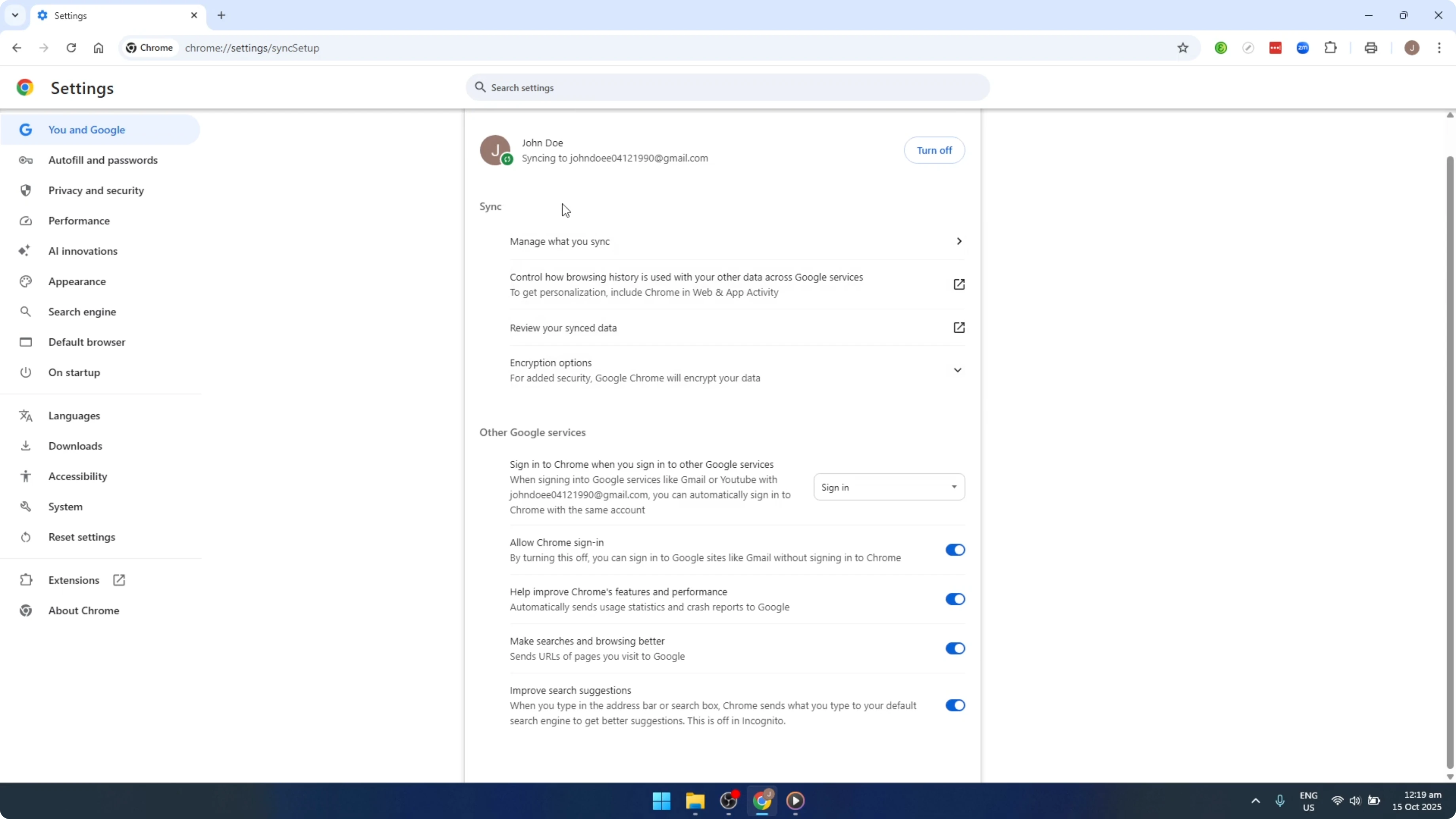 Screenshot from How To Sync Google Chrome Profile With Google Account [2026 Guide] at 96s