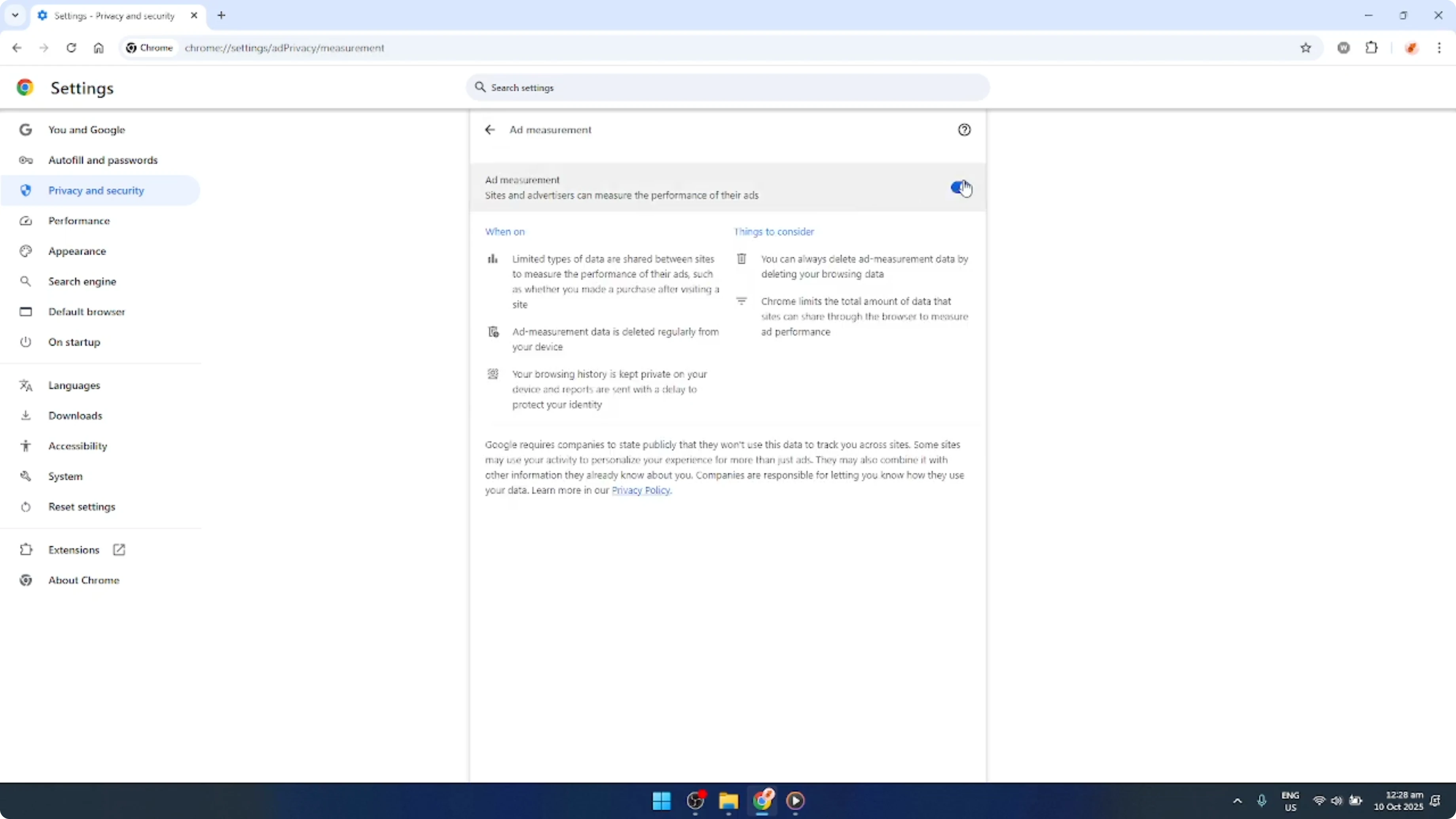 Screenshot from How To Turn Off The New Google Chrome Ad Tracking System Via Settings [2026 Guide] at 98s