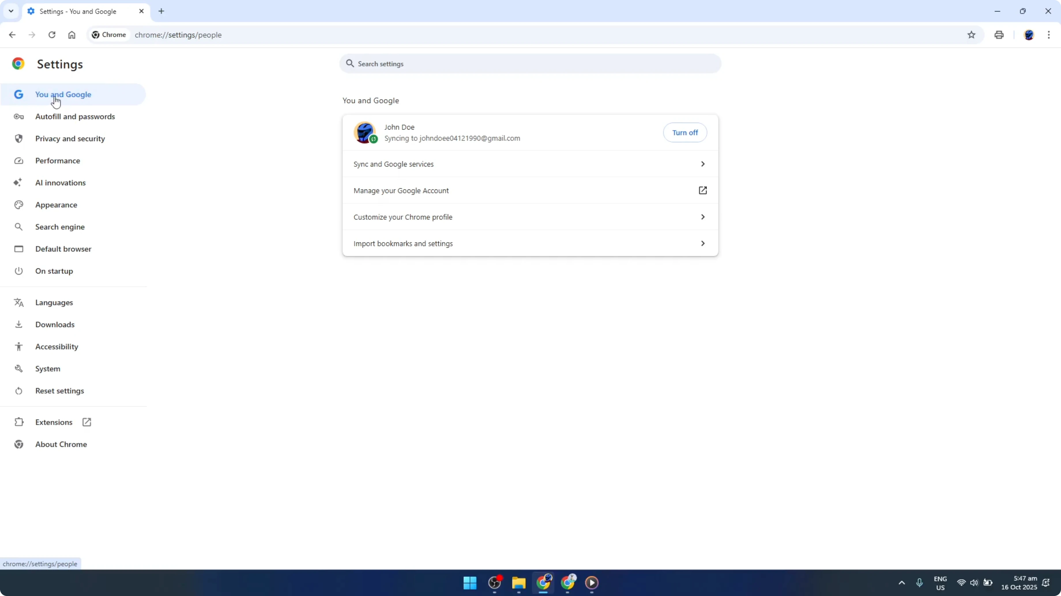Screenshot from How To Turn Off Google Chrome Auto Sign-In [2026 Guide] at 59s