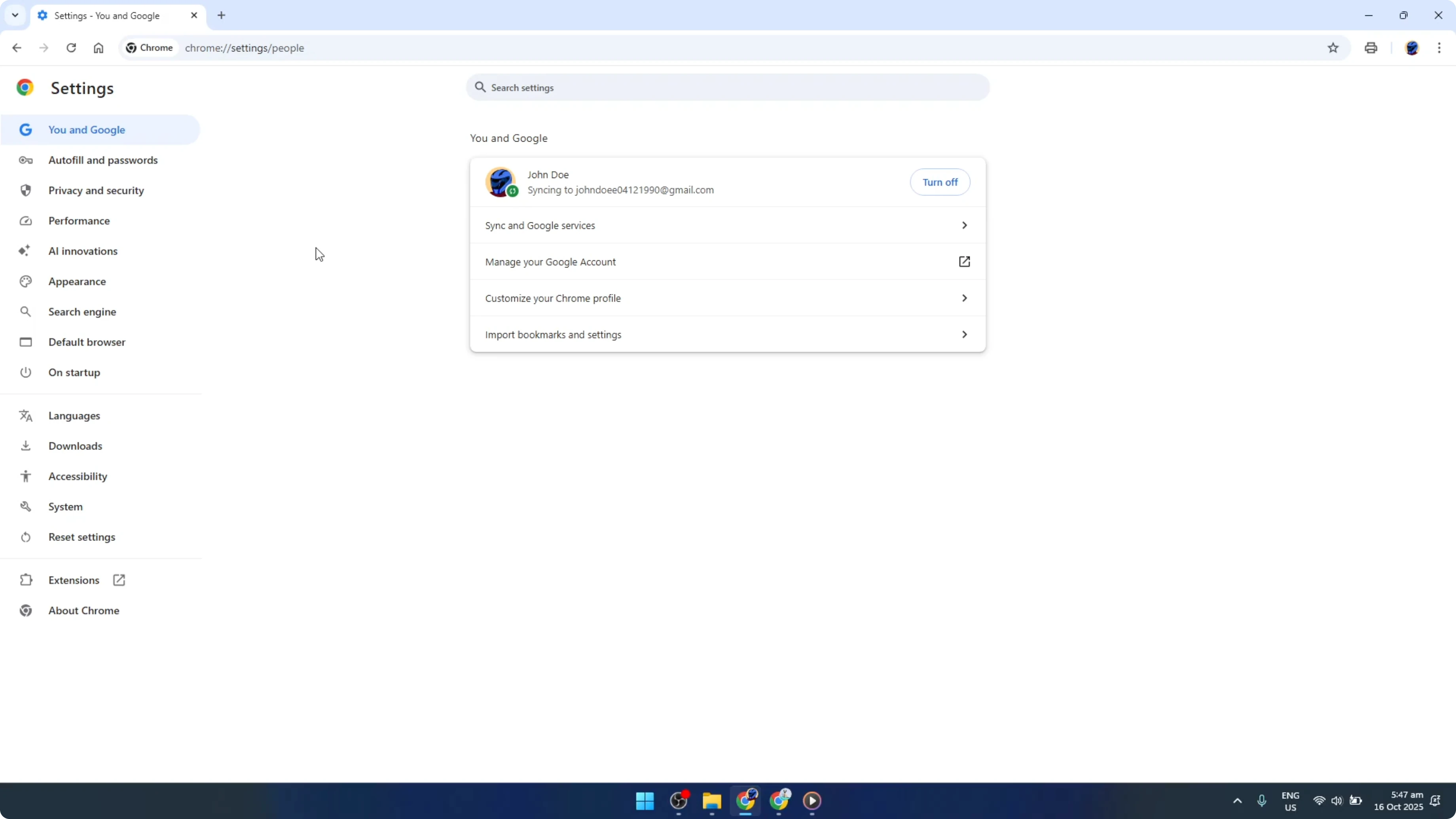 Screenshot from How To Turn Off Google Chrome Auto Sign-In [2026 Guide] at 73s