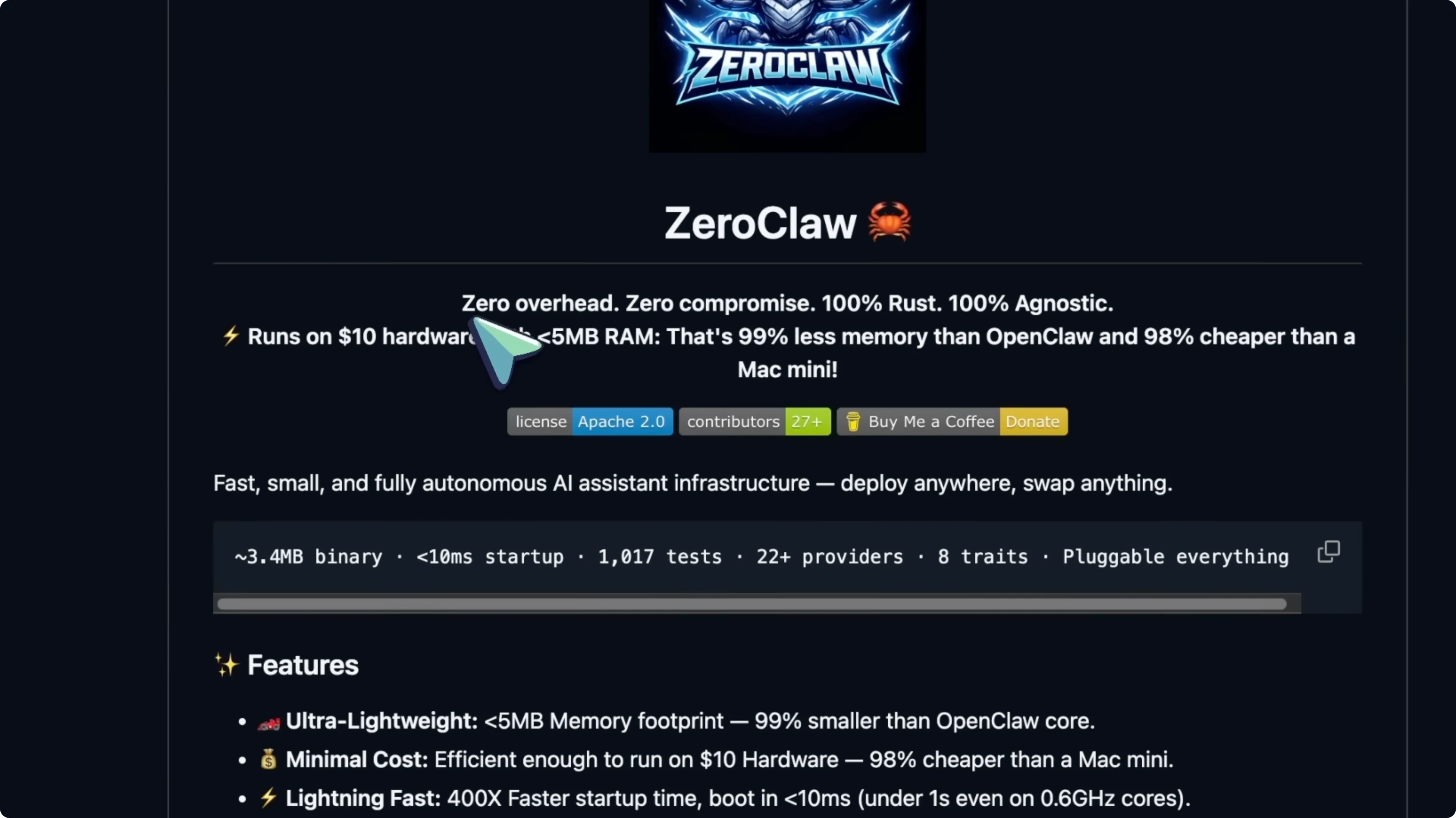 Screenshot from ZeroClaw: Could This Be the Best OpenClaw Alternative? at 61s