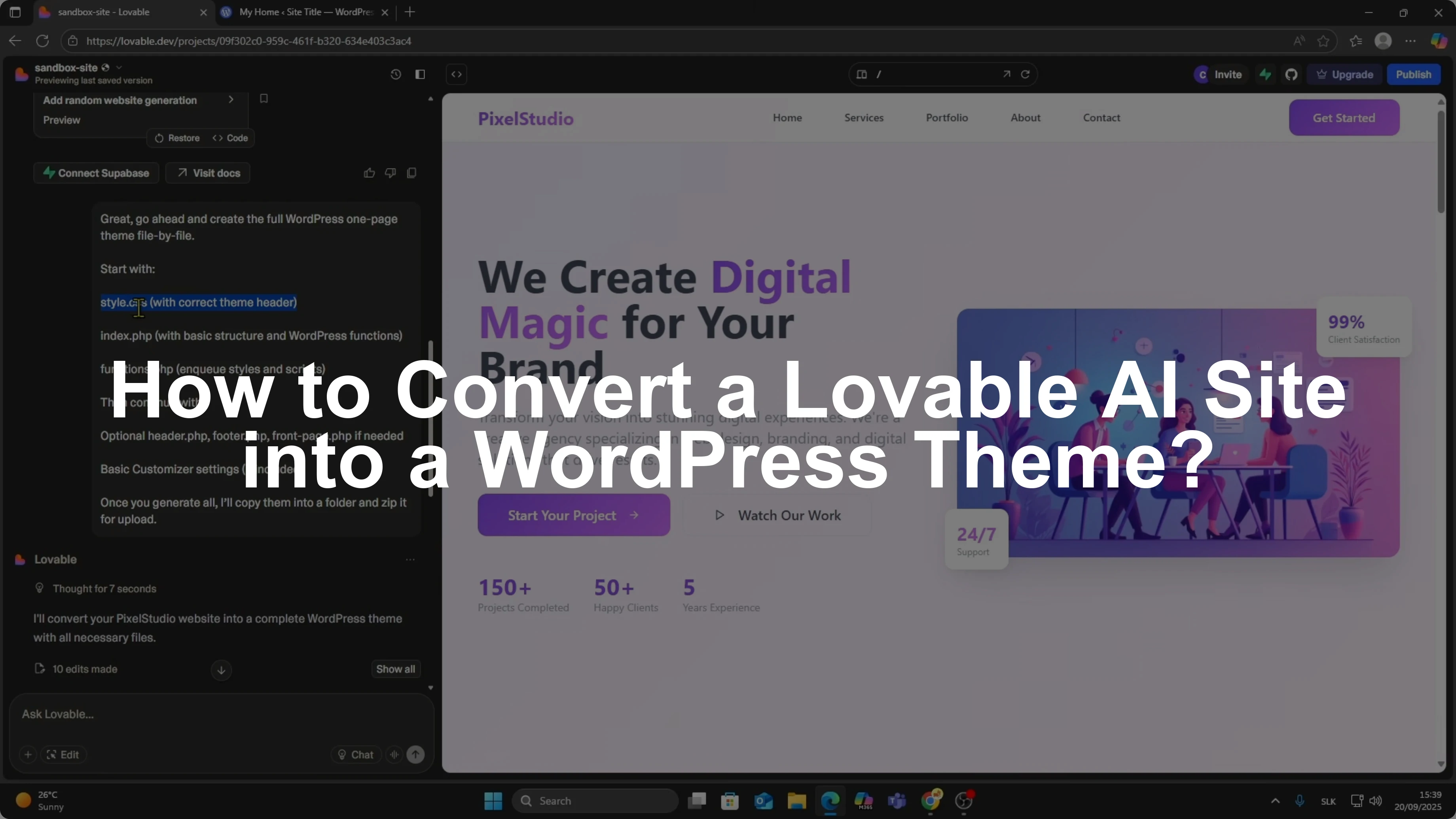 How to Convert a Lovable AI Site into a WordPress Theme?