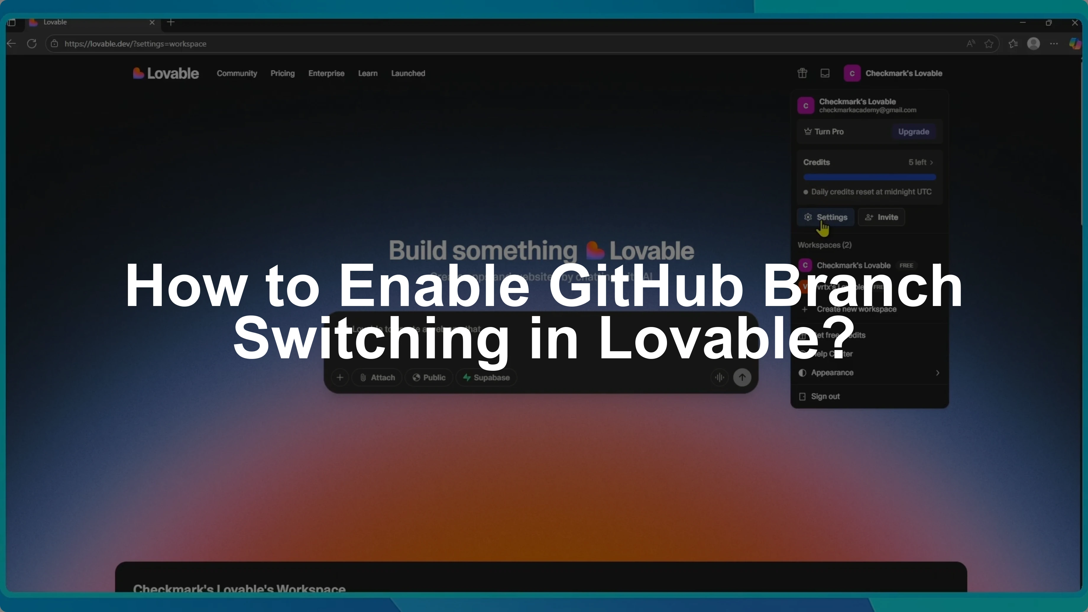 How to Enable GitHub Branch Switching in Lovable?