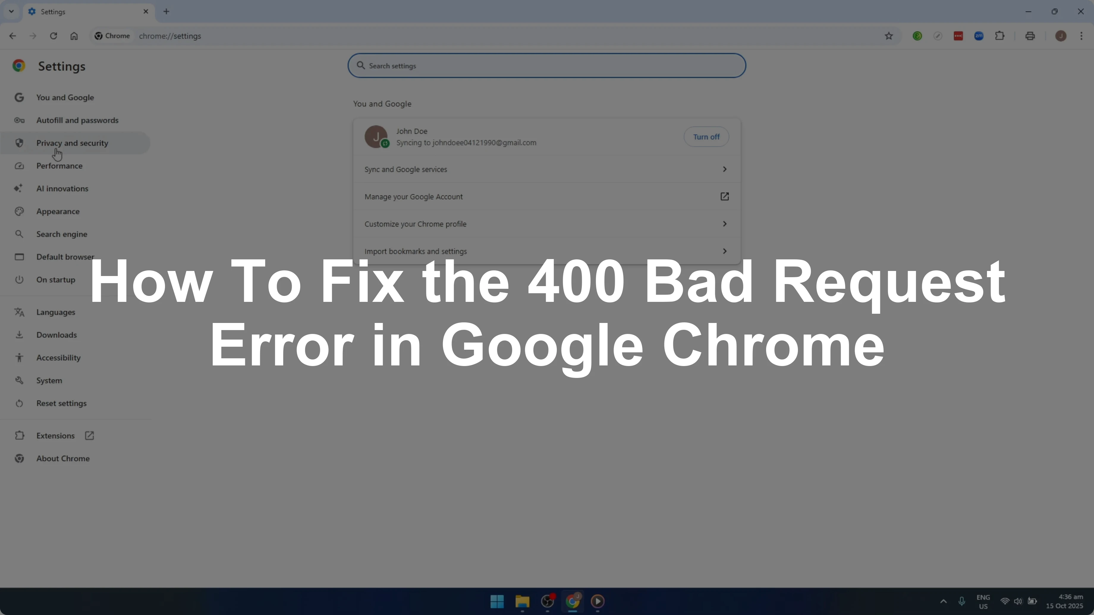 How To Fix the 400 Bad Request Error in Google Chrome [2026 Guide]
