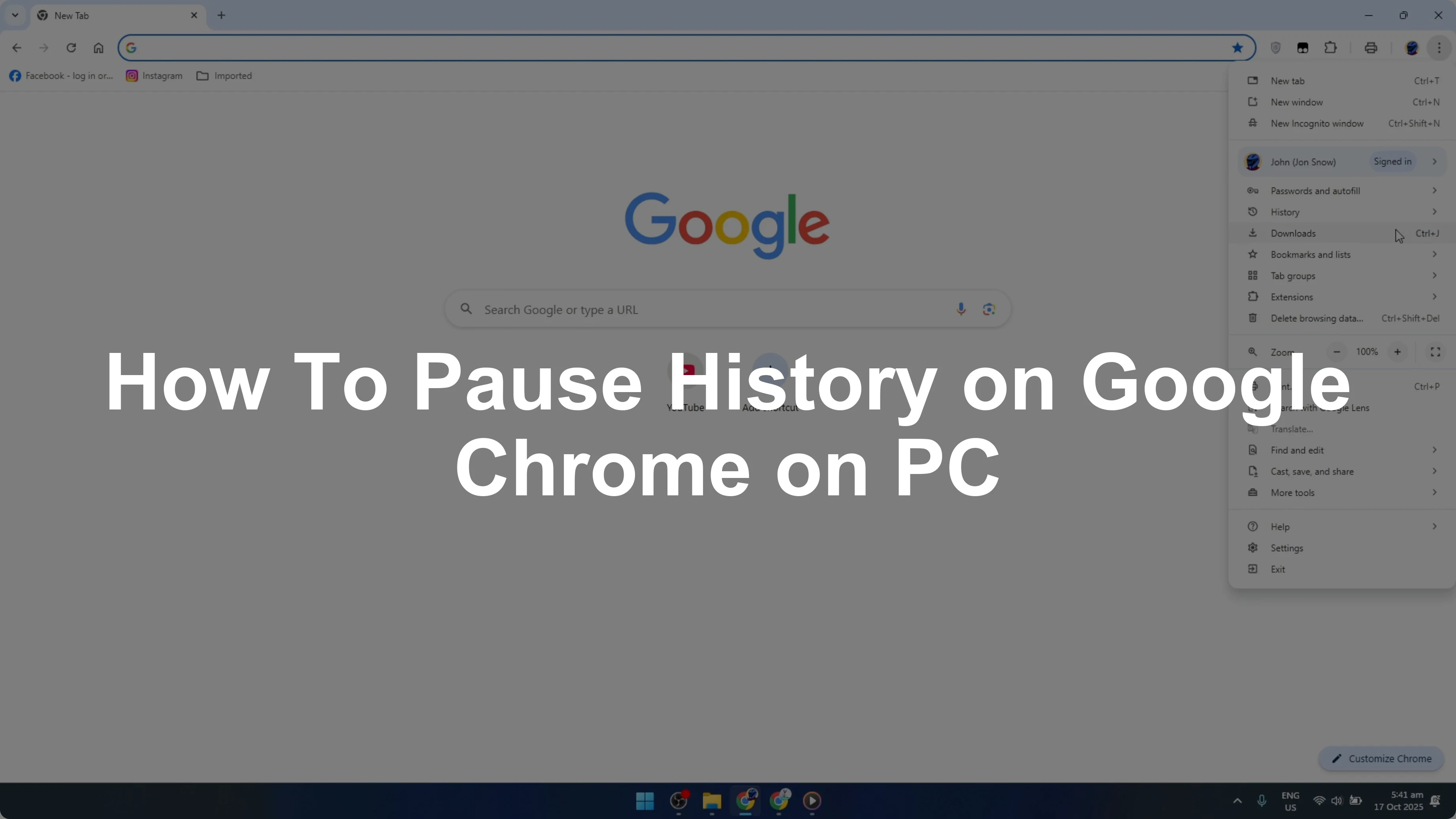 How To Pause History on Google Chrome on PC